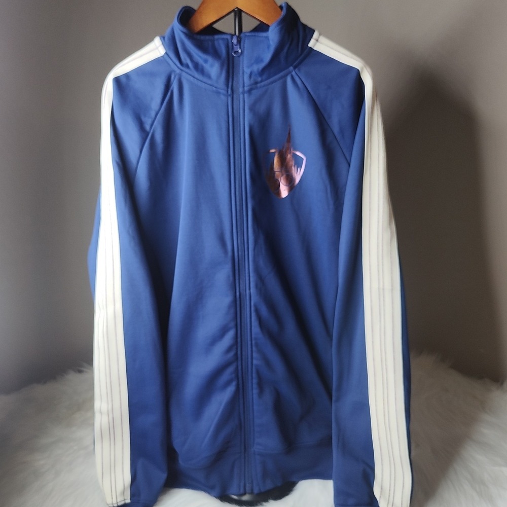 Disney Track Jacket Womens Medium Blue Walt Disney World 50th Anniversary Zip